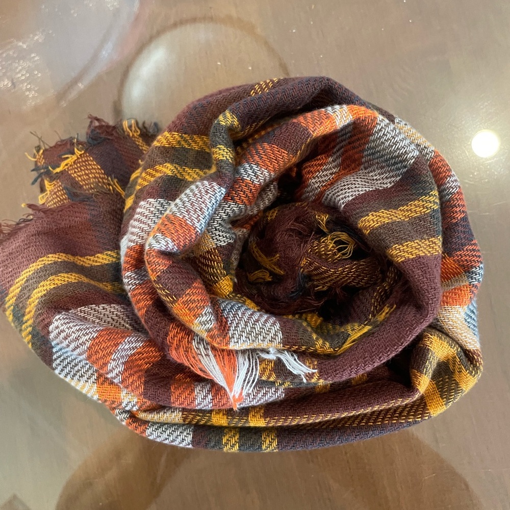 Oversized Plaid Blanket Scarf
